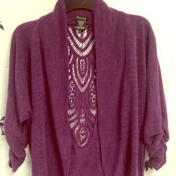 Timing Purple Cardigan Sweater - Picture 2 of 7
